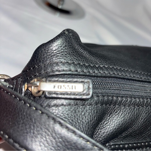 Vintage Fossil 75082 Black Pebble Leather Front Pocket - Picture 9 of 13